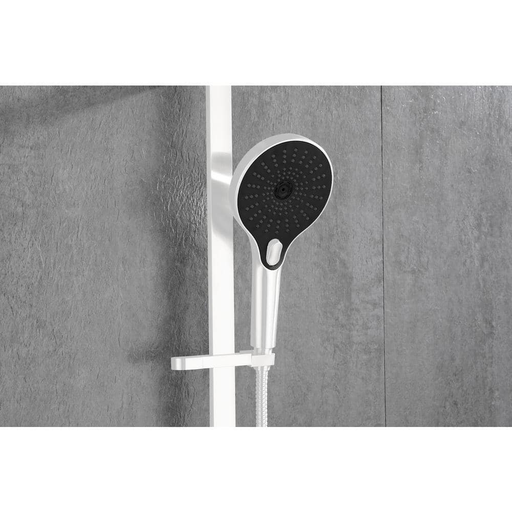  3-Spray Wall Mount Handheld Shower Head 2.5 GPM In White