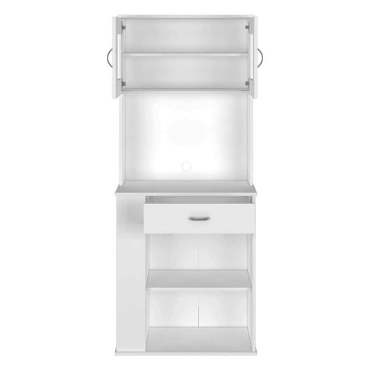  27.50 In. W X 13.70 In. D X 66.90 In. H White Particle Board Freestanding Linen Cabinet With 2 Storage Shelves In White