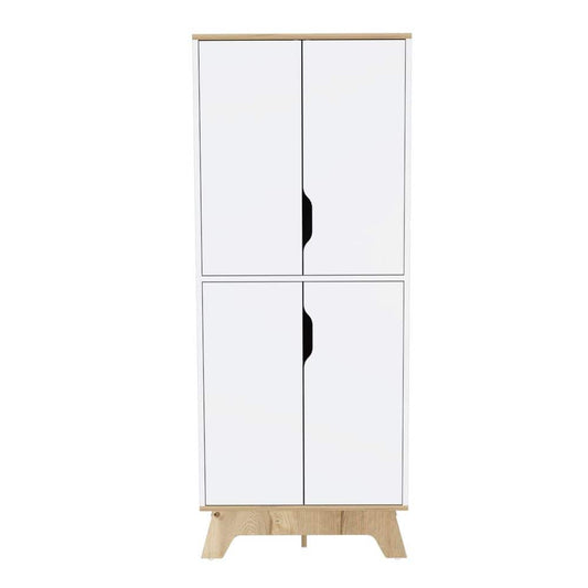  23.60 In. W X 15.70 In. D X 59.20 In. H White Particle Board Freestanding Linen Cabinet With Door And Shelves In White
