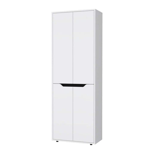  11.80 In. W X 23.60 In. D X 66.90 In. H White Wood Freestanding Linen Cabinet With 5-Shelves In White