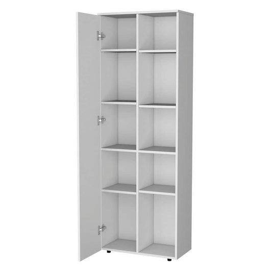  11.80 In. W X 23.60 In. D X 66.90 In. H White Wood Freestanding Linen Cabinet With Shelves In White
