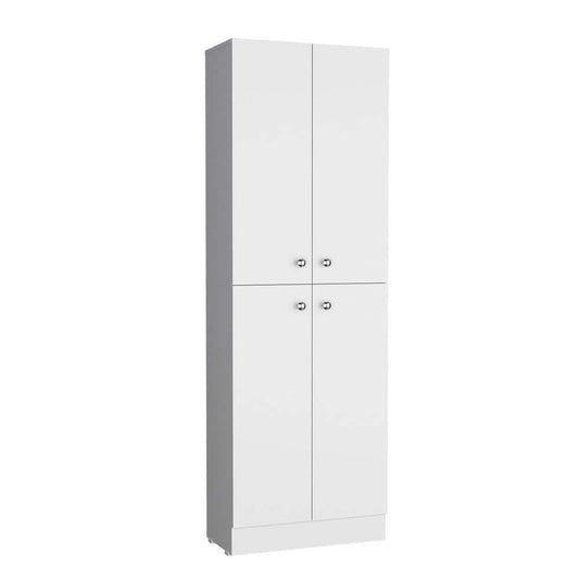 23.60 In. W X 11.80 In. D X 71.10 In. H White Wood Freestanding Linen Cabinet W/5-Shelves And 4-Doors In White