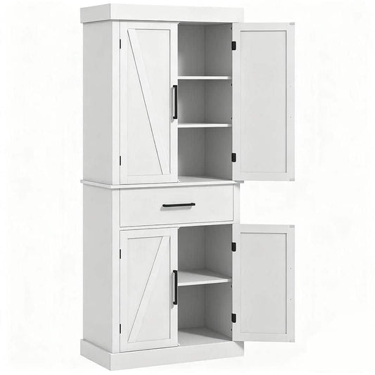  20.90 In. W X 15 In. D X 47 In. H White Particle Board Freestanding Linen Cabinet With 5-Shelves And Drawer In White