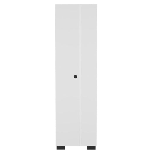  20.20 In. W X 15.40 In. D X 71.30 In. H White Particle Board Freestanding Linen Cabinet With Shelves In White