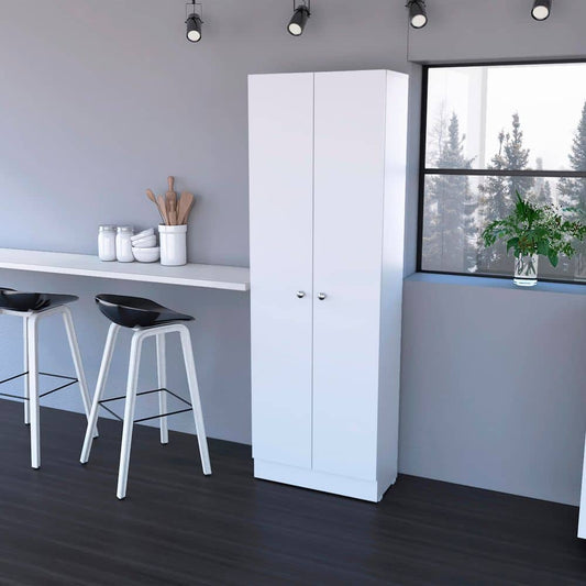  Storage Cabinet Pipestone, Double Door, White Finish