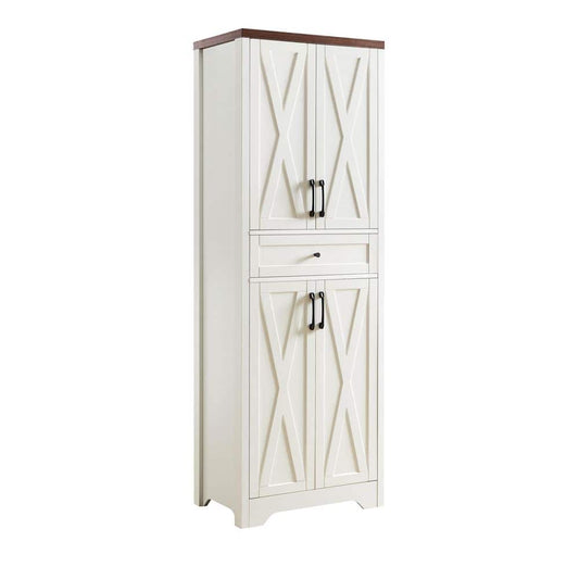  68 In.H Living Room Sideboard: Large Capacity Storage, Multi-Use For Home And Office In White