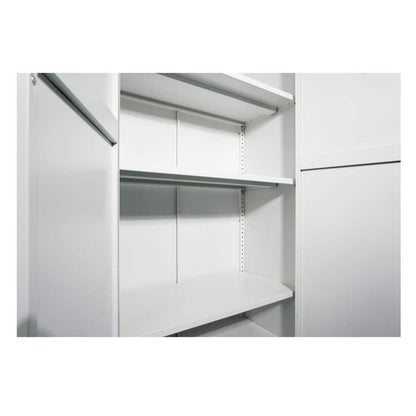  71 In. Metal Storage Cabinet: 2-Shapely Doors, Adjustable Shelves In White