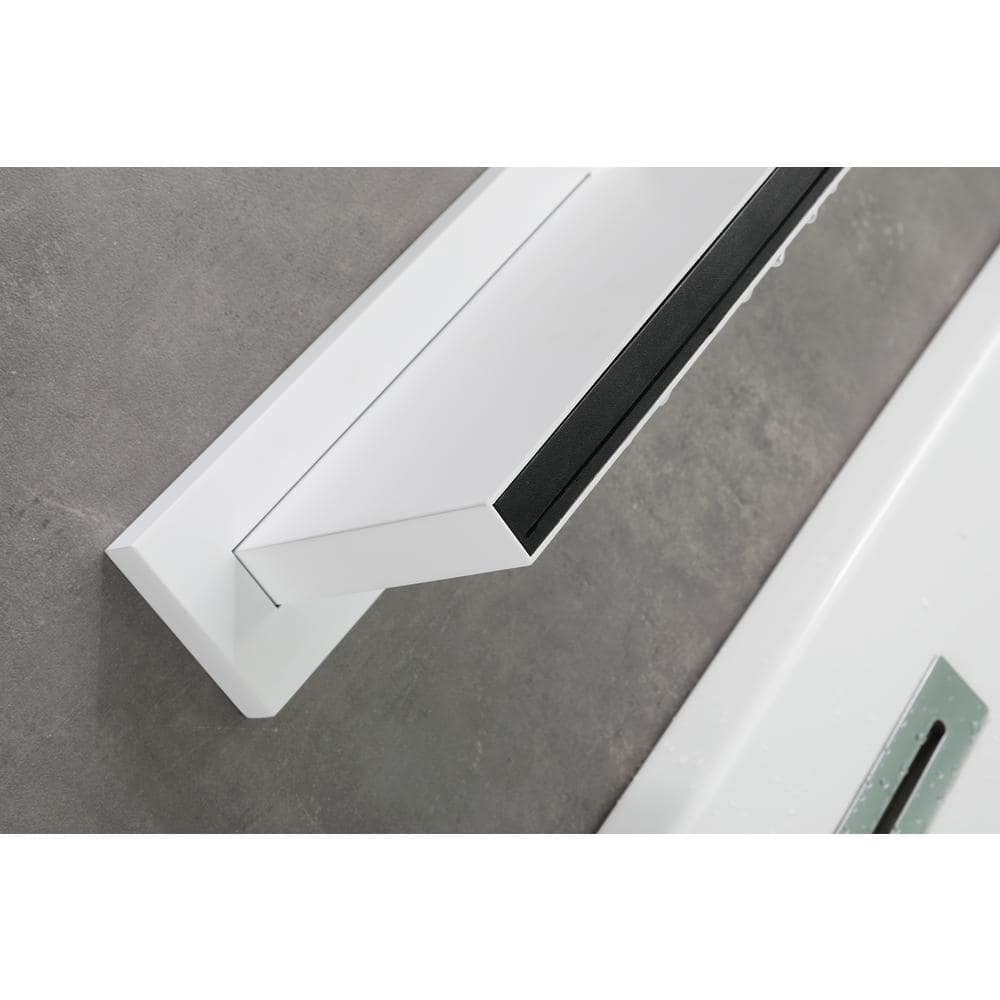  Single-Handle Wall Mount Waterfall Roman Tub Faucet Without Hand Shower In. White
